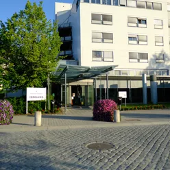 Hovedinngangen ved Sykehuset Levanger. Foto.